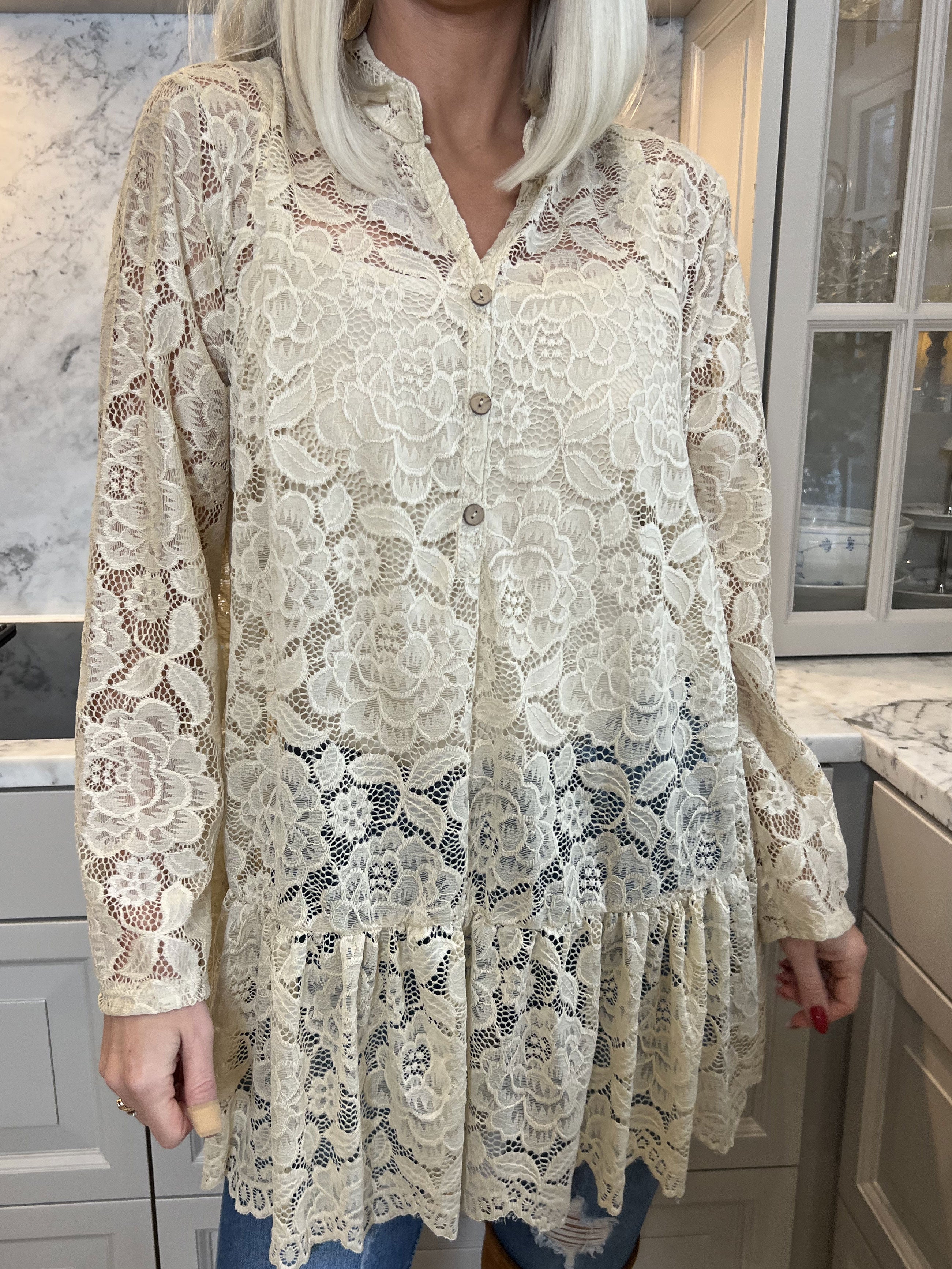 Natalya - Sød og feminin blonde tunika